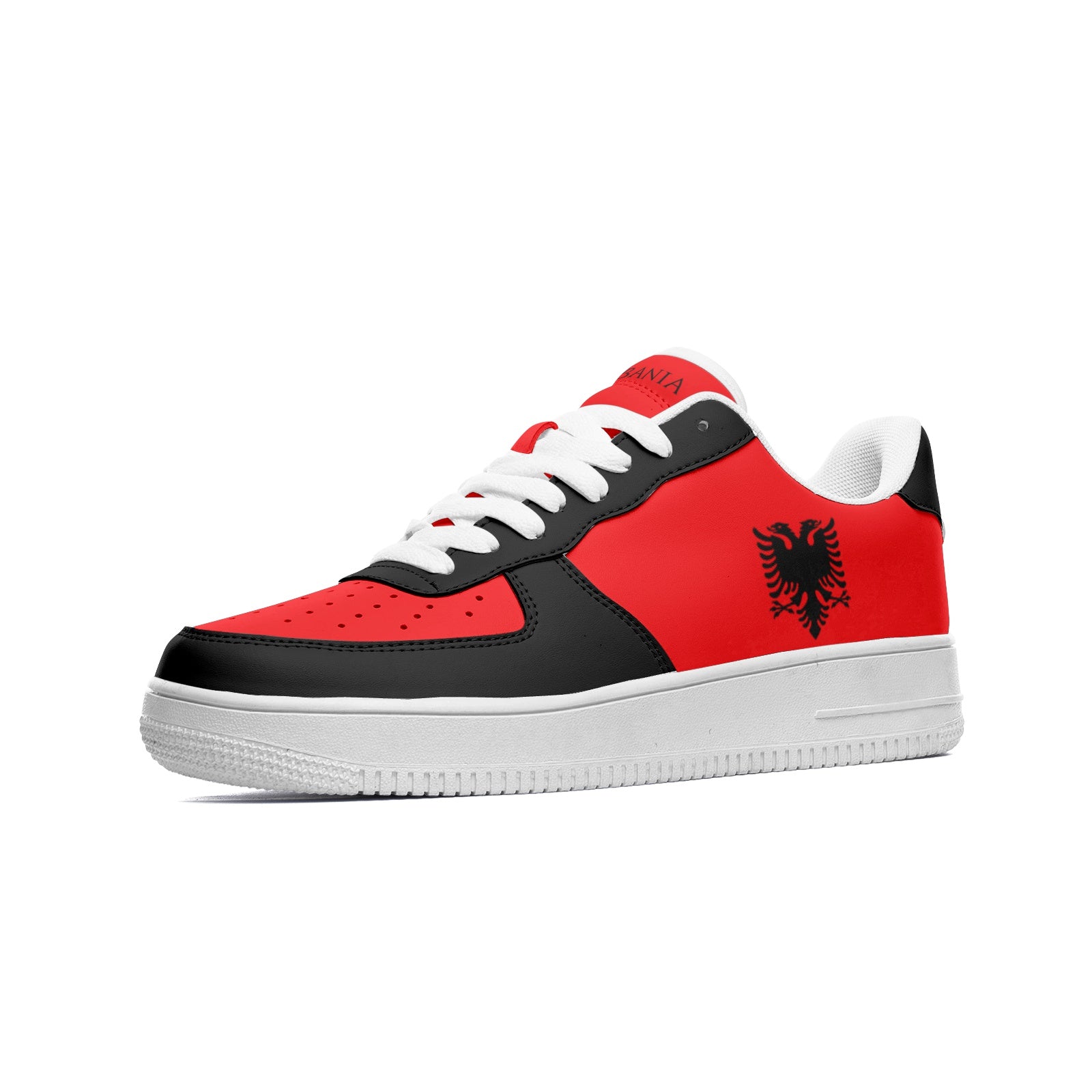 Albania Flag Shoes, View From The Side