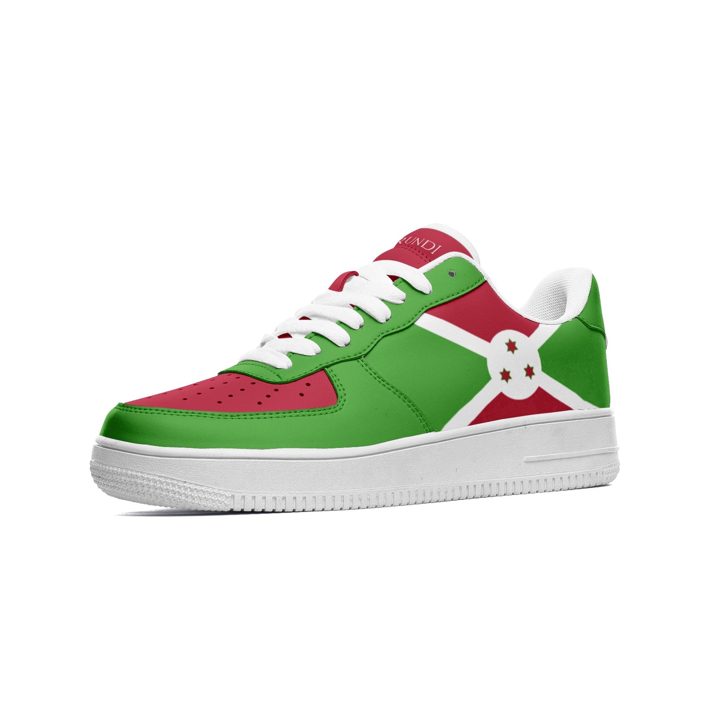 Burundi Flag Shoes, View From The Side