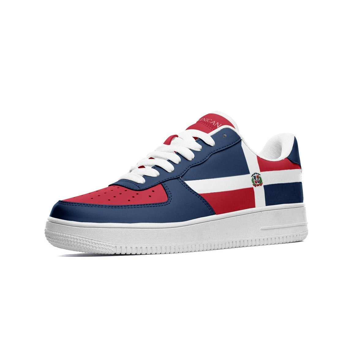 Dominican Republic Flag Shoes, View From The Side