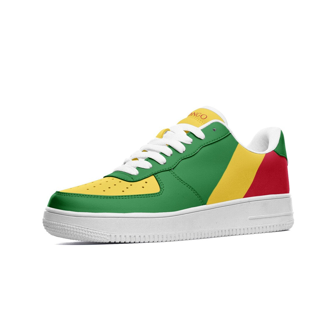 Republic Of The Congo Flag Shoes, View From The Side