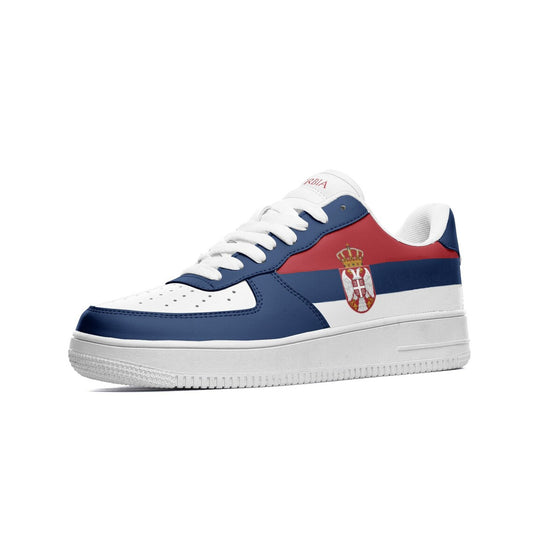 Serbia Flag Shoes, View From The Side